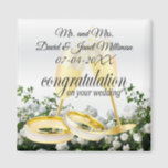 Aimant Félicitations pour votre jour de mariage - Roses b<br><div class="desc">Magnet du jour du mariage. Félicitations pour votre garde du jour de mariage pour la mariée et la mariée. Personnalisez-le avec la date et votre propre dicton. Si nécessaire, vous pouvez supprimer le texte et commencer à ajouter le texte et la police que vous voulez. Remarque : Toutes les zones...</div>