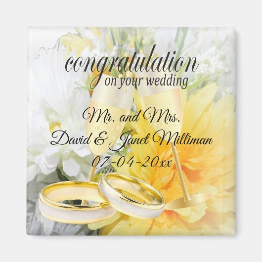 Aimant Félicitations pour votre mariage (Devant)