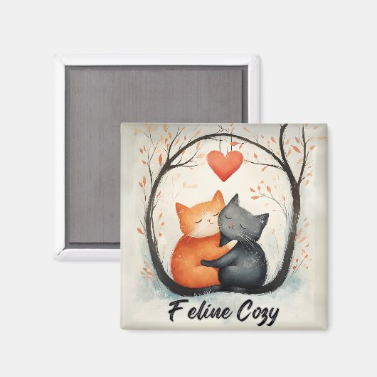 Aimant Feline Cosy Chats Doux Kitten Love Art (Recto/Verso)
