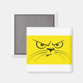 Aimant Féline de visage de chat de dessin malheureux Chat (Recto/Verso)