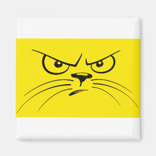 Aimant Féline de visage de chat de dessin malheureux Chat