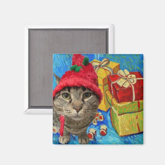 Aimant Feline Festive (Recto/Verso)