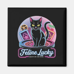 Aimant Feline Lucky Gambling Casino Joueur de chat Joueur
