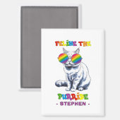 Aimant Feline The Purride - Cool Pride Cat LGBTQ (Recto/Verso)