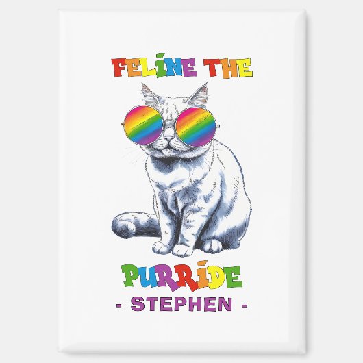 Aimant Feline The Purride - Cool Pride Cat LGBTQ (Recto)
