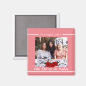 Aimant Feliz Día de Las Madres Roses Corail doux (Recto/Verso)