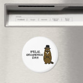 Aimant Feliz Jour de la Marmotte ! (In Situ (Lave-vaisselle))