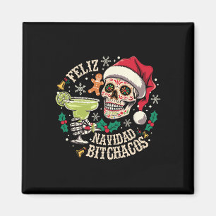 Aimant Feliz Navidad Achos Drôle Skull Espagnol Merry Chr