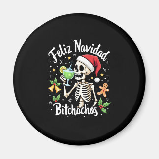 Aimant Feliz Navidad Bitchachos Drôle Crâne Espagnol Joye