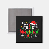 Aimant Feliz Navidad Pajamas Shirt, Cute Spanish Mexican  (Recto/Verso)