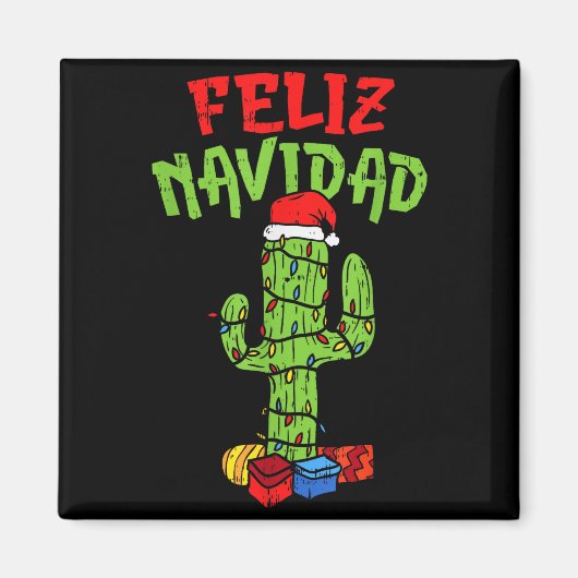 Aimant Feliz Navidad Shirt Mexican Christmas Cactus Xmas (Devant)