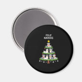 Aimant Feliz Navidog Christmas Dog T-Shirt, Funny Cute Xm (Recto/Verso)