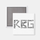 Aimant Féminisme, RBG célèbre, Ruth Bader Ginsburg, RGB (Recto/Verso)