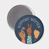 Aimant Feministe féministe "Soutenir les femmes" (Recto/Verso)