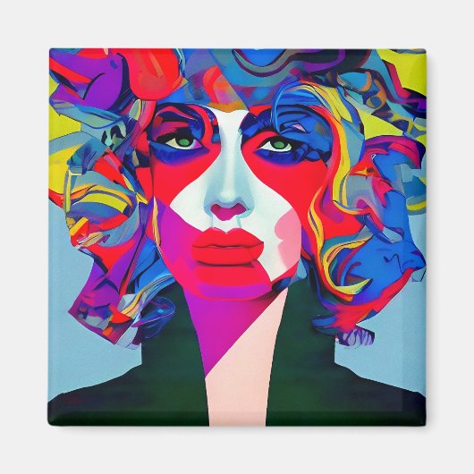 Aimant Femme Abstraite (Devant)