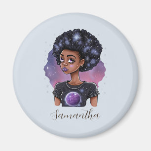 Aimant Femme Afro Élégante