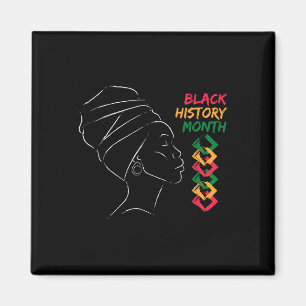 Aimant Femme afro Mois de l'histoire des Noirs Couleur Ho