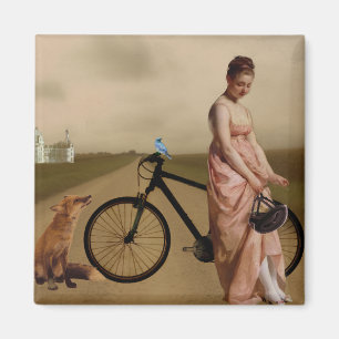 Aimant Femme antique à vélo
