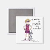 Aimant Femme assertive aquarelle caricature humour (Recto/Verso)