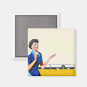 Aimant Femme au foyer et nouvelle laveuse (Recto/Verso)