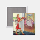Aimant Femme au foyer rétro à Thanksgiving (Recto/Verso)