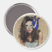 Aimant Femme Au Masque Papillon (Recto/Verso)