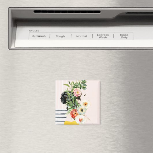 Aimant Femme aux fleurs (In Situ (Lave-vaisselle))