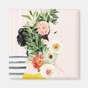 Aimant Femme aux fleurs