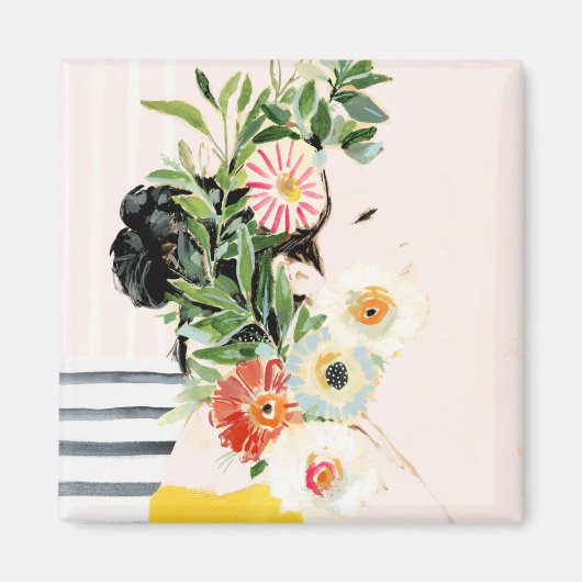 Aimant Femme aux fleurs (Devant)