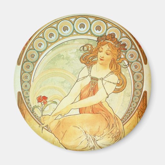 Aimant Femme aux fleurs (Devant)