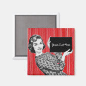 Aimant Femme aux signes des années 1950 (Recto/Verso)