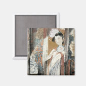 Aimant Femme avec Coiffure Florale (Recto/Verso)