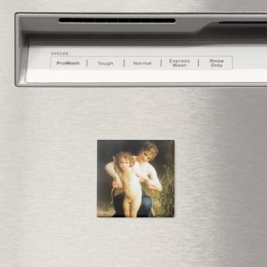 Aimant Femme avec Cupidon, Bouguereau (In Situ (Lave-vaisselle))