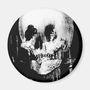Aimant Femme avec Halloween Réflexion crâne en miroir