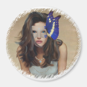 Aimant Femme avec le masque de papillon