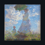 Aimant Femme avec Parasol, Monet<br><div class="desc">Oscar-Claude Monet (14 novembre 1840 - 5 décembre 1926) était un peintre français, un fondateur de la peinture impressionniste française et le praticien le plus constant et le plus prolifique de la philosophie du mouvement d'exprimer ses perceptions avant la nature, surtout en ce qui concerne la peinture en plein air...</div>