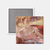 Aimant Femme avec un collier de perle (Recto/Verso)