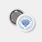 Aimant Femme chatte sans enfant brave Fière indépendante (Recto/Verso)