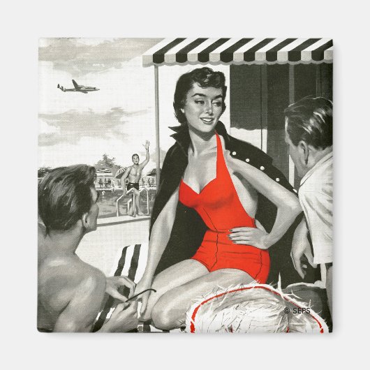 Aimant Femme chaude rouge (Devant)