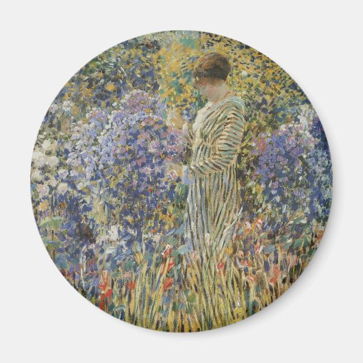 Aimant Femme dans un jardin de Frederick Frieseke, Beaux- (Devant)