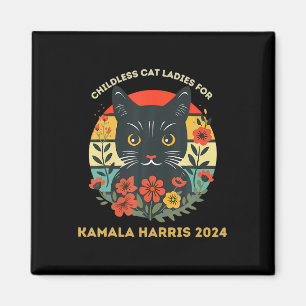 Aimant Femme De Chat Sans Enfant Pour Kamala Harris 2024