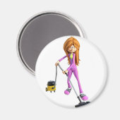 Aimant Femme De Dessin Utilisant Un Vide (Recto/Verso)