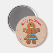 Aimant Femme de pain d'épices mignonne (Recto/Verso)