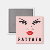 Aimant Femme de Pattaya, Thaïlande (Recto/Verso)