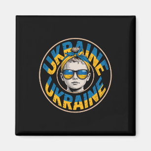 Aimant Femme de style rétro ukrainien Graphique Fierté cu
