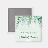 Aimant Femme d'honneur femme d'honneur eucalyptus vert (Recto/Verso)