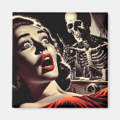 Aimant Femme d'horreur Pulp Vintage (Devant)
