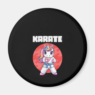 Aimant Femme drôle licorne karaté fille karaté arts marti