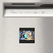 AIMANT FEMME ÉLÉGANT BEAUTÉ BIJOU /DAME,RUBAN BLEU,FLEURS (In Situ (Lave-vaisselle))