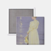 Aimant Femme en blanc sur une plage, 1893 (Recto/Verso)